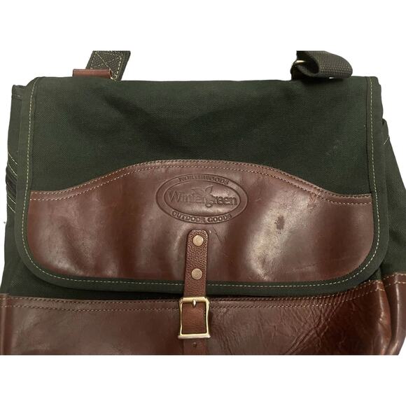 Vintage Wintergreen Outdoor Prod Canvas Leather Messenger Bag Travel Made In USA - Picture 1 of 9